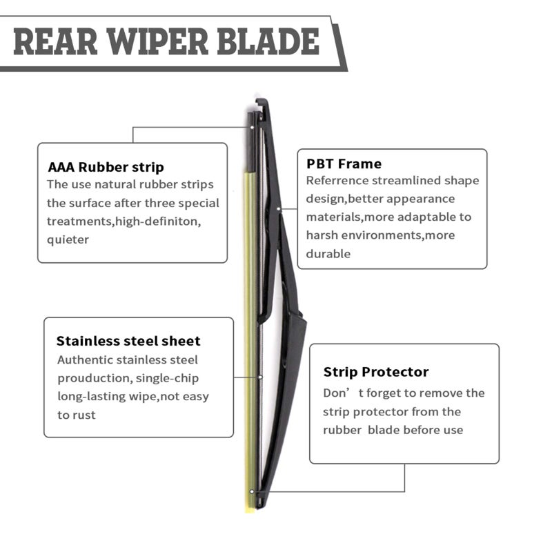 HODEE Rear Wiper Arm Blade Nut Set-Replacement for Nissan Pathfinder 2013-2019,Rogue 2014-2020,Back Windshield Wiper Assembly,with Window Wiper Cap Cover Accessories,select,Sport,OE:28780-3JA0A - Image 5